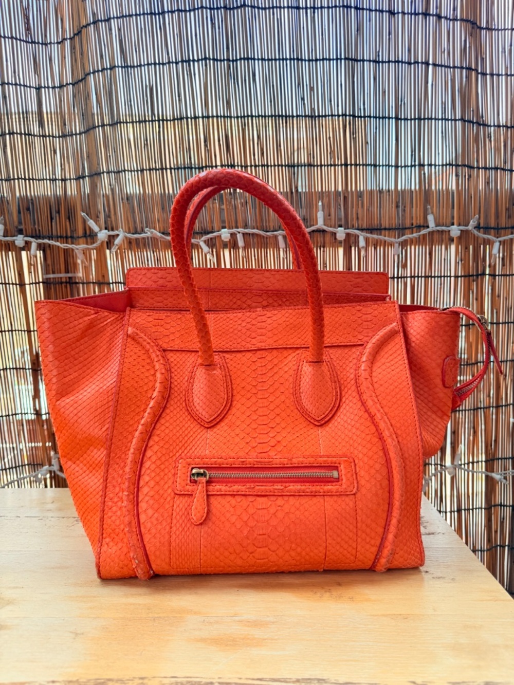 Céline Mini Luggage Tote — Orange Python - Picture 16 of 16